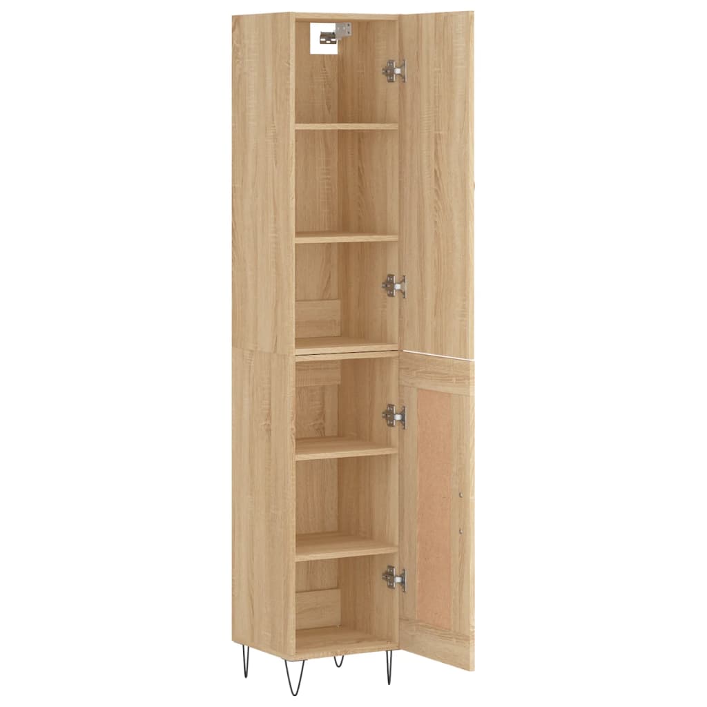 vidaXL Μπουφές Sonoma δρυς 34,5 x 34 x 180 εκ. από Επεξεργασμένο Ξύλο