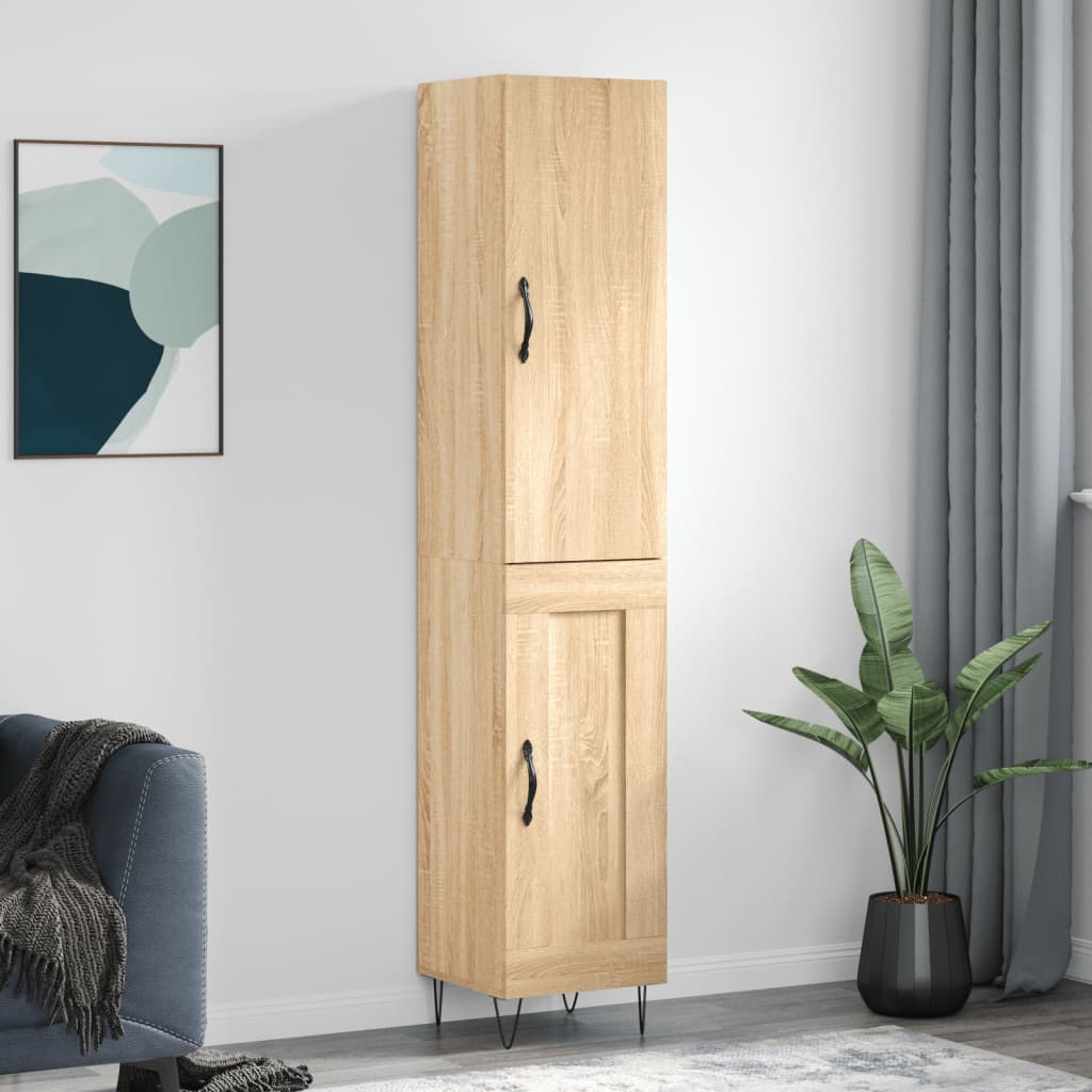 vidaXL Μπουφές Sonoma δρυς 34,5 x 34 x 180 εκ. από Επεξεργασμένο Ξύλο