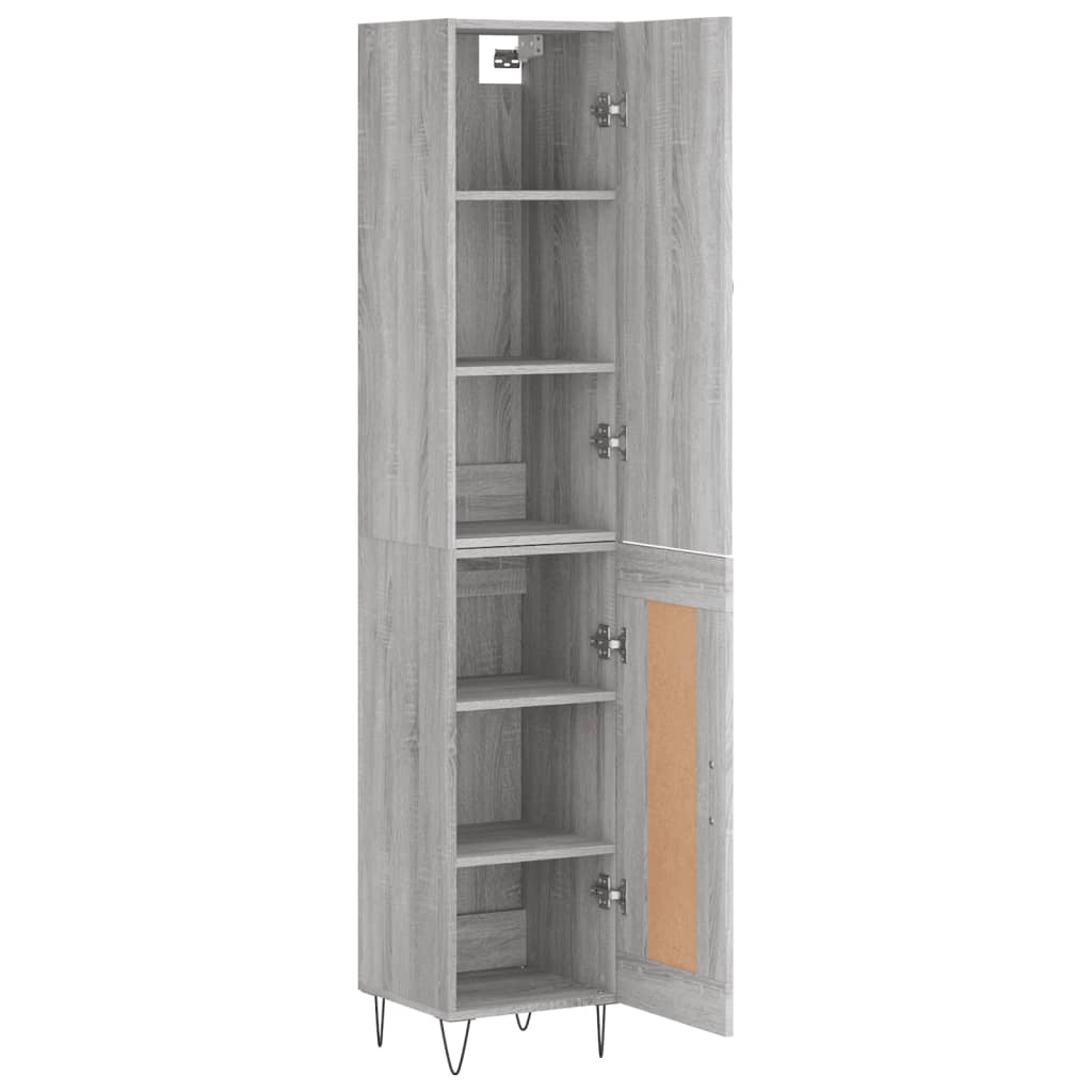 vidaXL Μπουφές Sonoma Γκρι 34,5 x 34 x 180 εκ. από Επεξεργασμένο Ξύλο