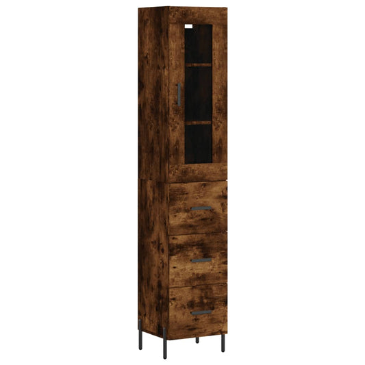 vidaXL Ντουλάπι Καπνιστή δρυς 34,5x34x180 εκ. από Επεξεργασμένο Ξύλο
