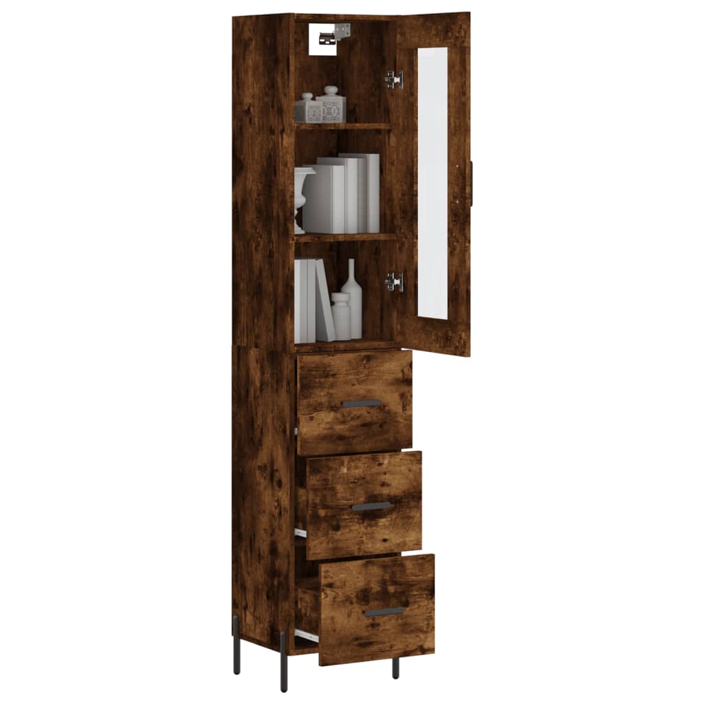 vidaXL Ντουλάπι Καπνιστή δρυς 34,5x34x180 εκ. από Επεξεργασμένο Ξύλο