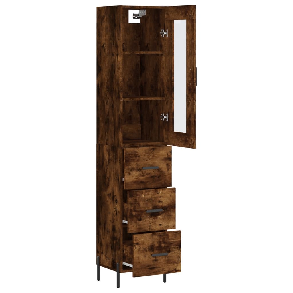 vidaXL Ντουλάπι Καπνιστή δρυς 34,5x34x180 εκ. από Επεξεργασμένο Ξύλο