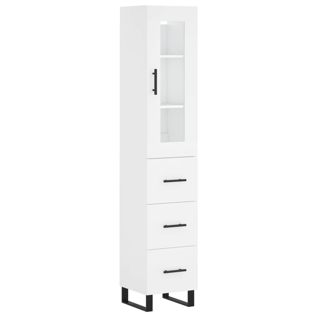 vidaXL Ντουλάπι Λευκό 34,5 x 34 x 180 εκ. από Επεξεργασμένο Ξύλο