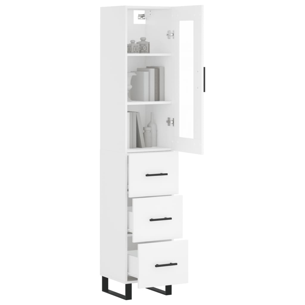 vidaXL Ντουλάπι Λευκό 34,5 x 34 x 180 εκ. από Επεξεργασμένο Ξύλο