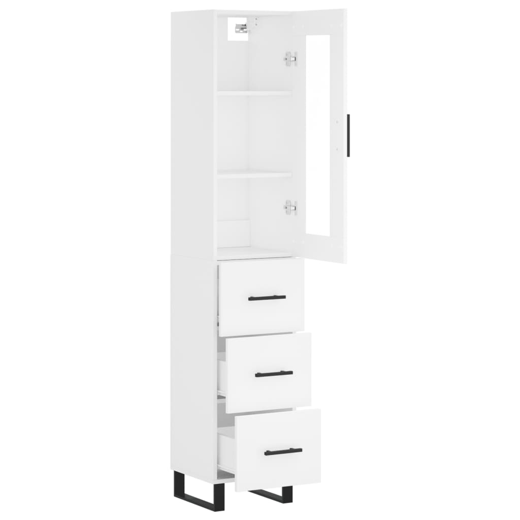 vidaXL Ντουλάπι Λευκό 34,5 x 34 x 180 εκ. από Επεξεργασμένο Ξύλο