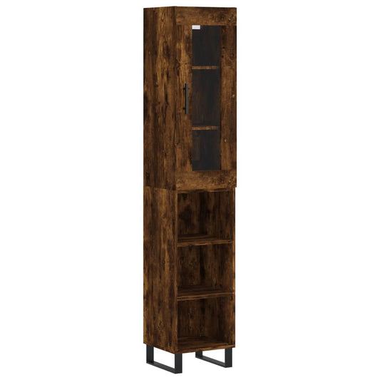 vidaXL Ντουλάπι Καπνιστή δρυς 34,5x34x180 εκ. από Επεξεργασμένο Ξύλο
