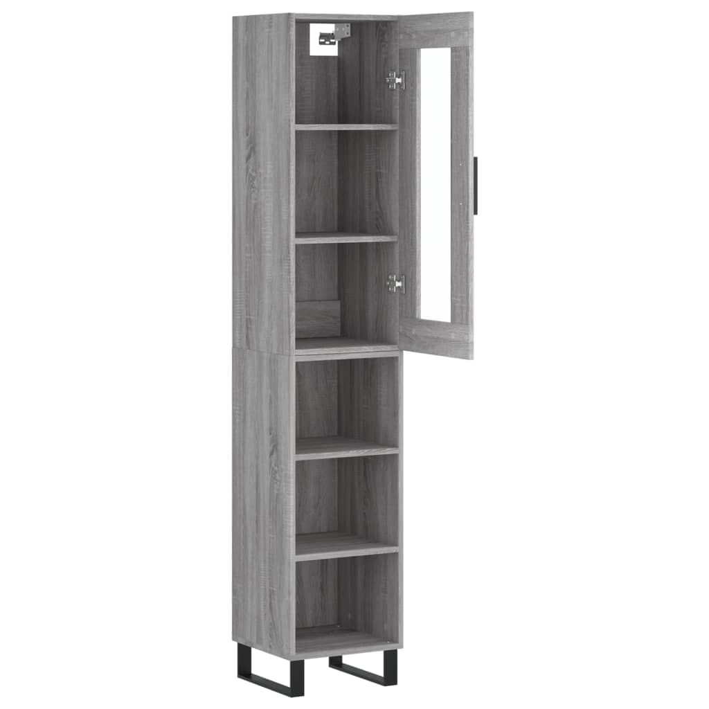 vidaXL Μπουφές Sonoma Γκρι 34,5 x 34 x 180 εκ. από Επεξεργασμένο Ξύλο