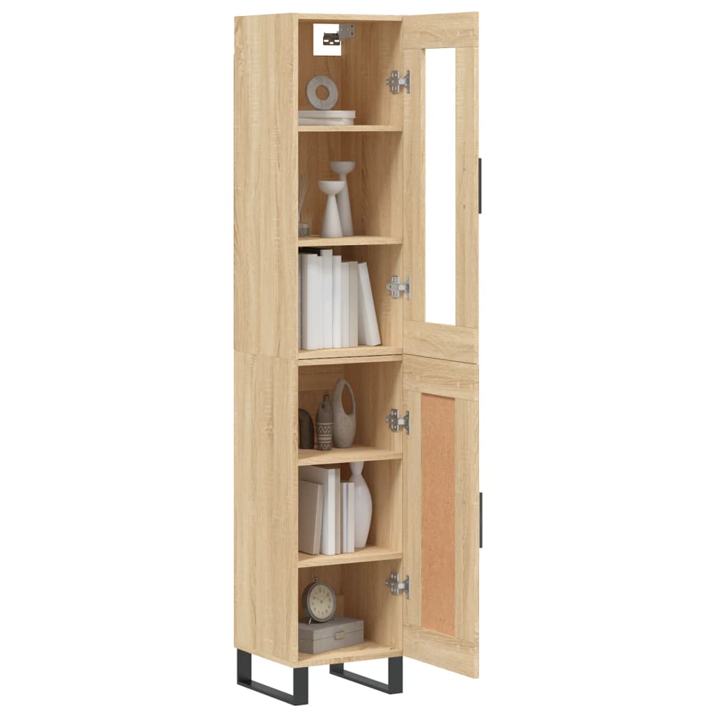 vidaXL Μπουφές Sonoma δρυς 34,5 x 34 x 180 εκ. από Επεξεργασμένο Ξύλο