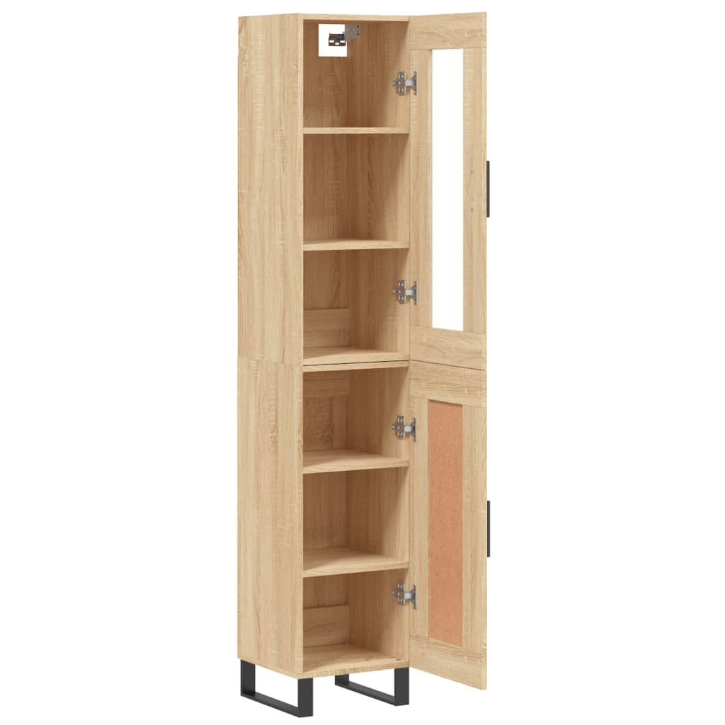 vidaXL Μπουφές Sonoma δρυς 34,5 x 34 x 180 εκ. από Επεξεργασμένο Ξύλο