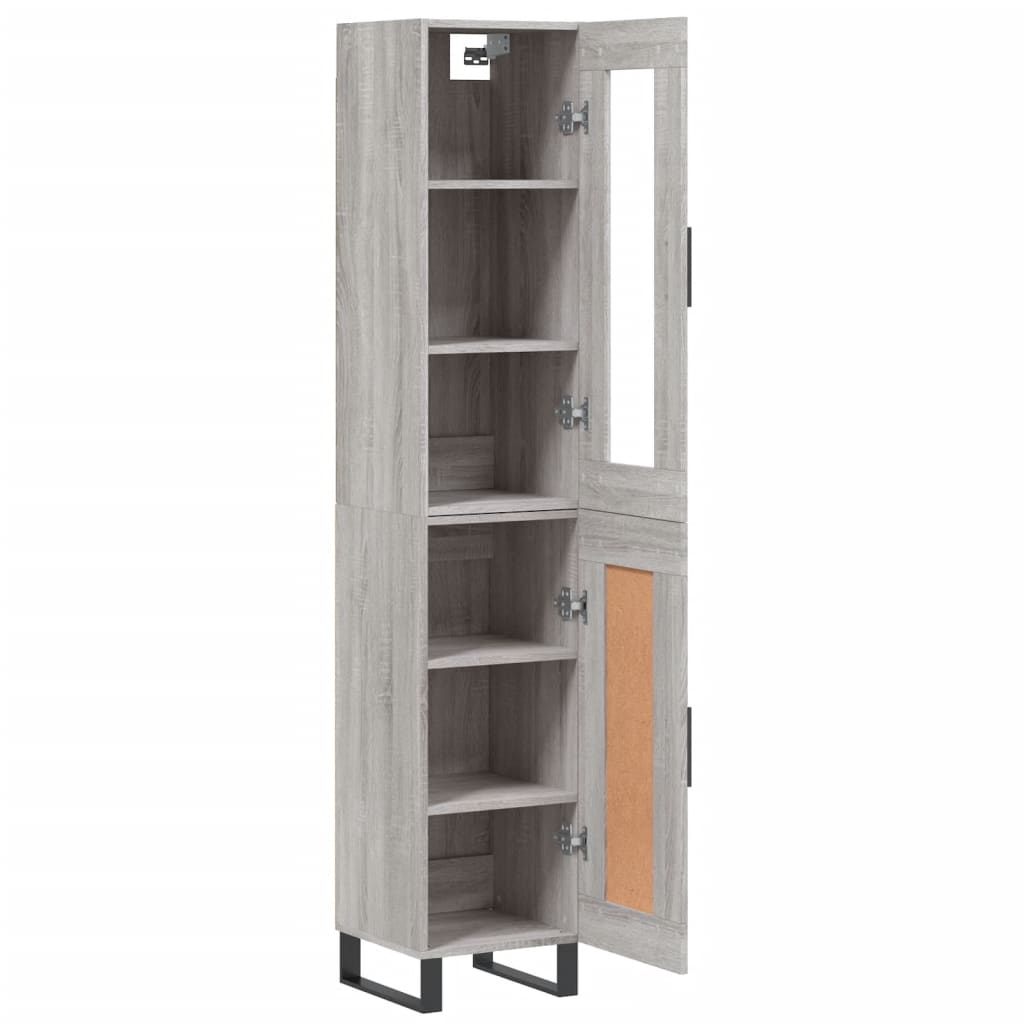 vidaXL Μπουφές Sonoma Γκρι 34,5 x 34 x 180 εκ. από Επεξεργασμένο Ξύλο