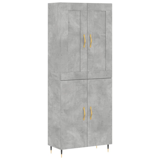 vidaXL Ντουλάπι Γκρι Σκυροδέματος 69,5x34x180 εκ. Επεξεργασμένο Ξύλο