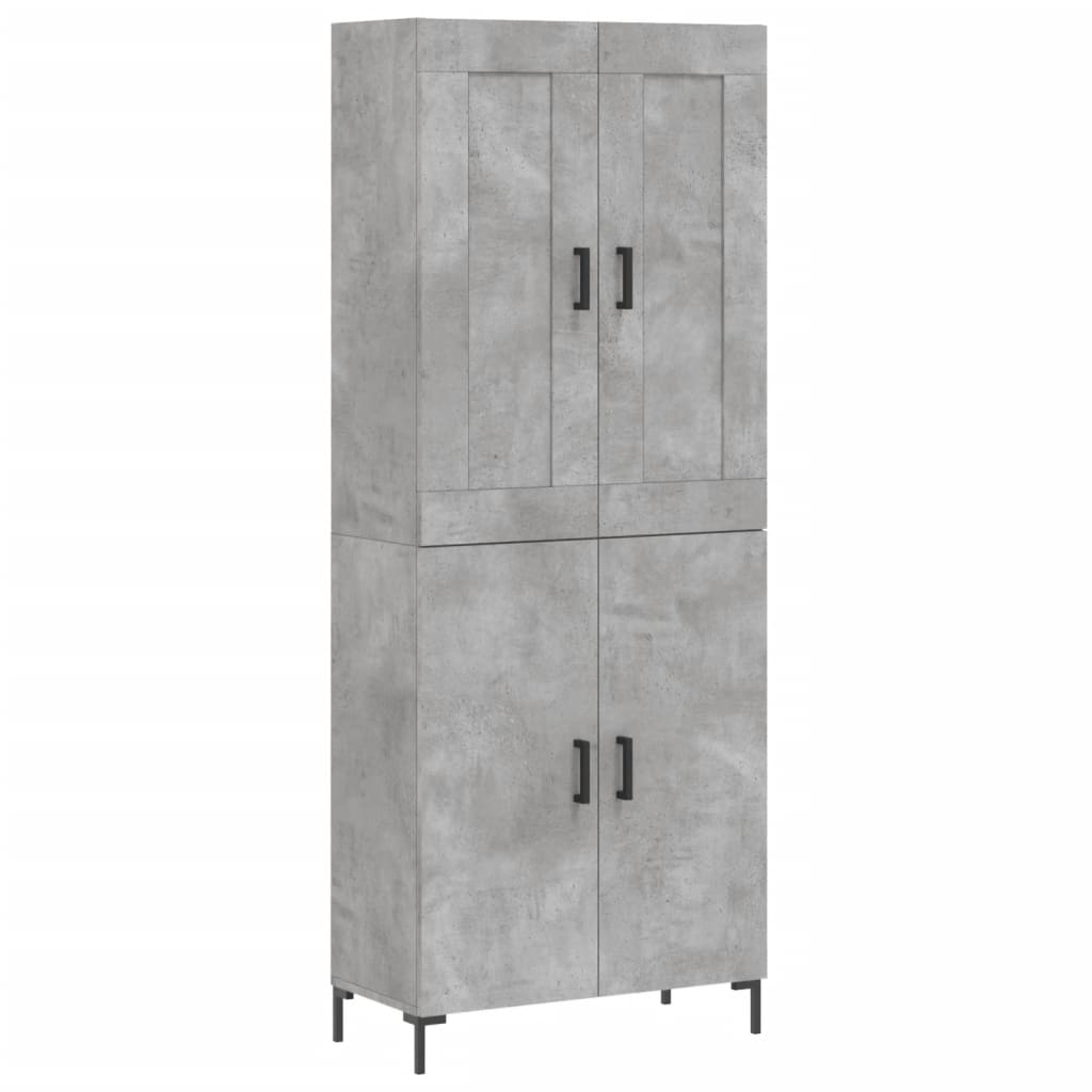 vidaXL Ντουλάπι Γκρι Σκυροδέματος 69,5x34x180 εκ. Επεξεργασμένο Ξύλο