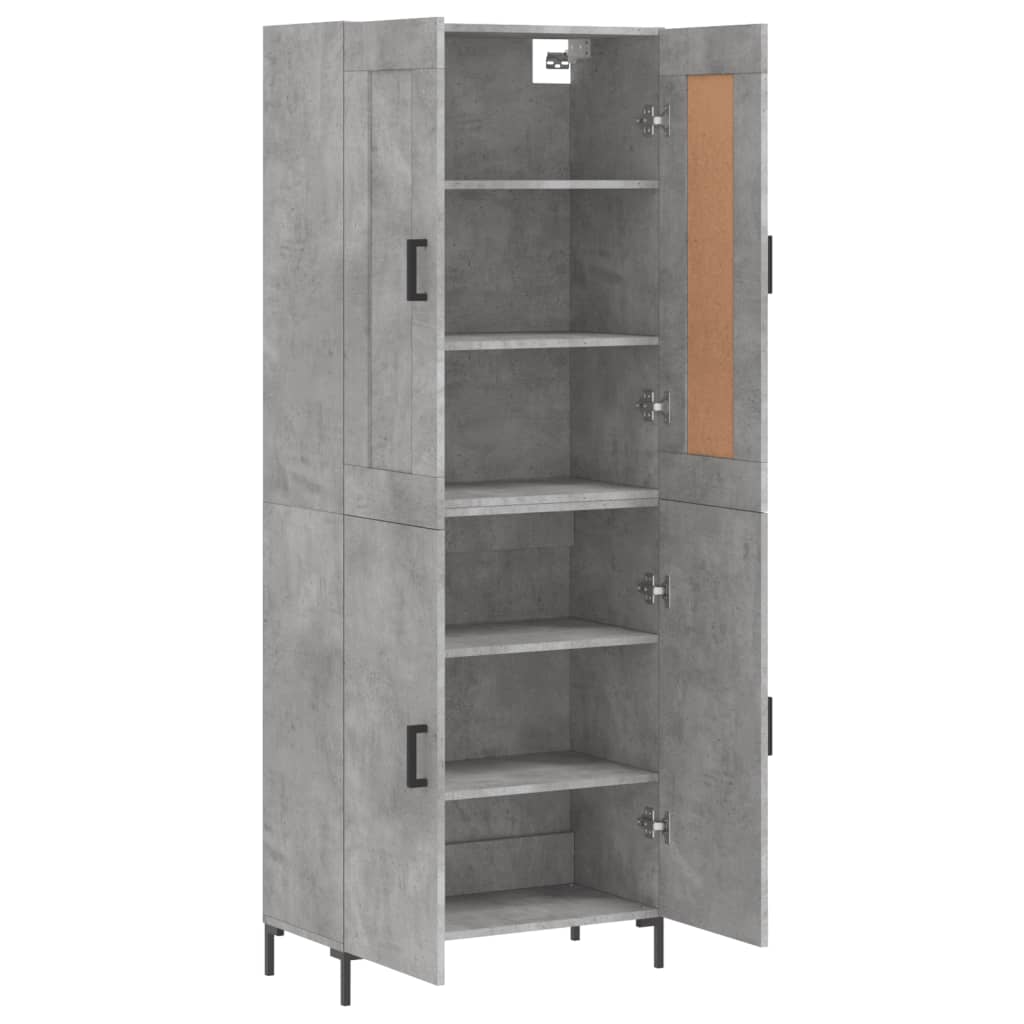 vidaXL Ντουλάπι Γκρι Σκυροδέματος 69,5x34x180 εκ. Επεξεργασμένο Ξύλο