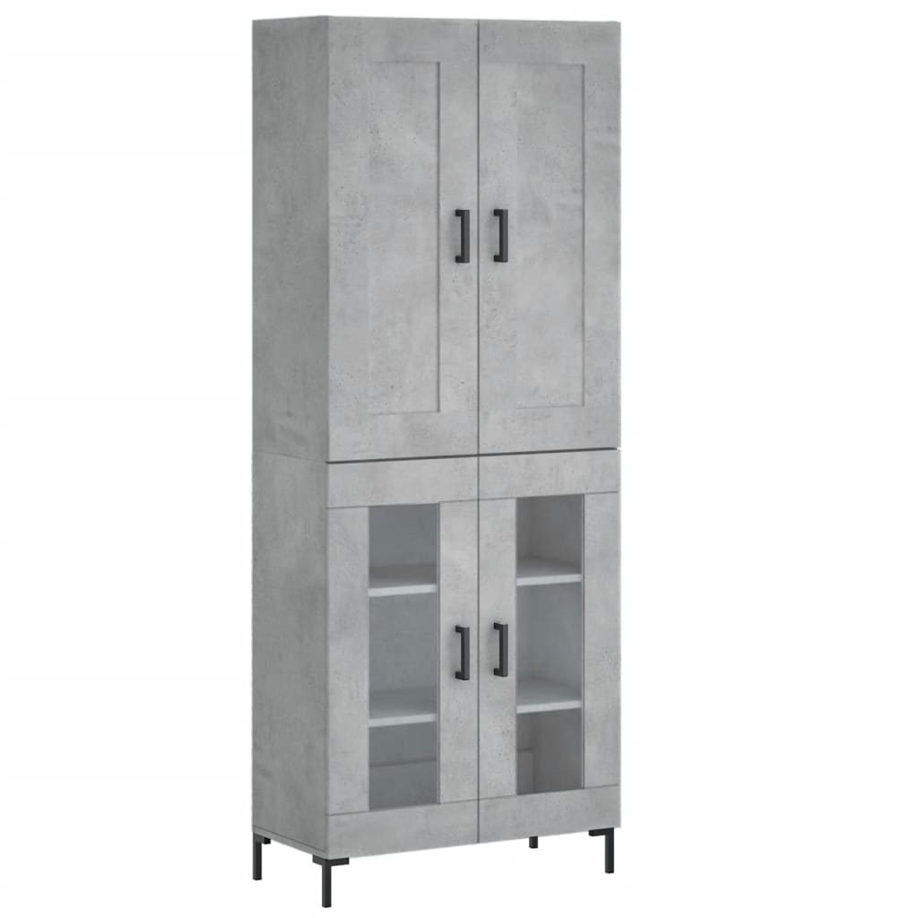 vidaXL Ντουλάπι Γκρι Σκυροδέματος 69,5x34x180 εκ. Επεξεργασμένο Ξύλο