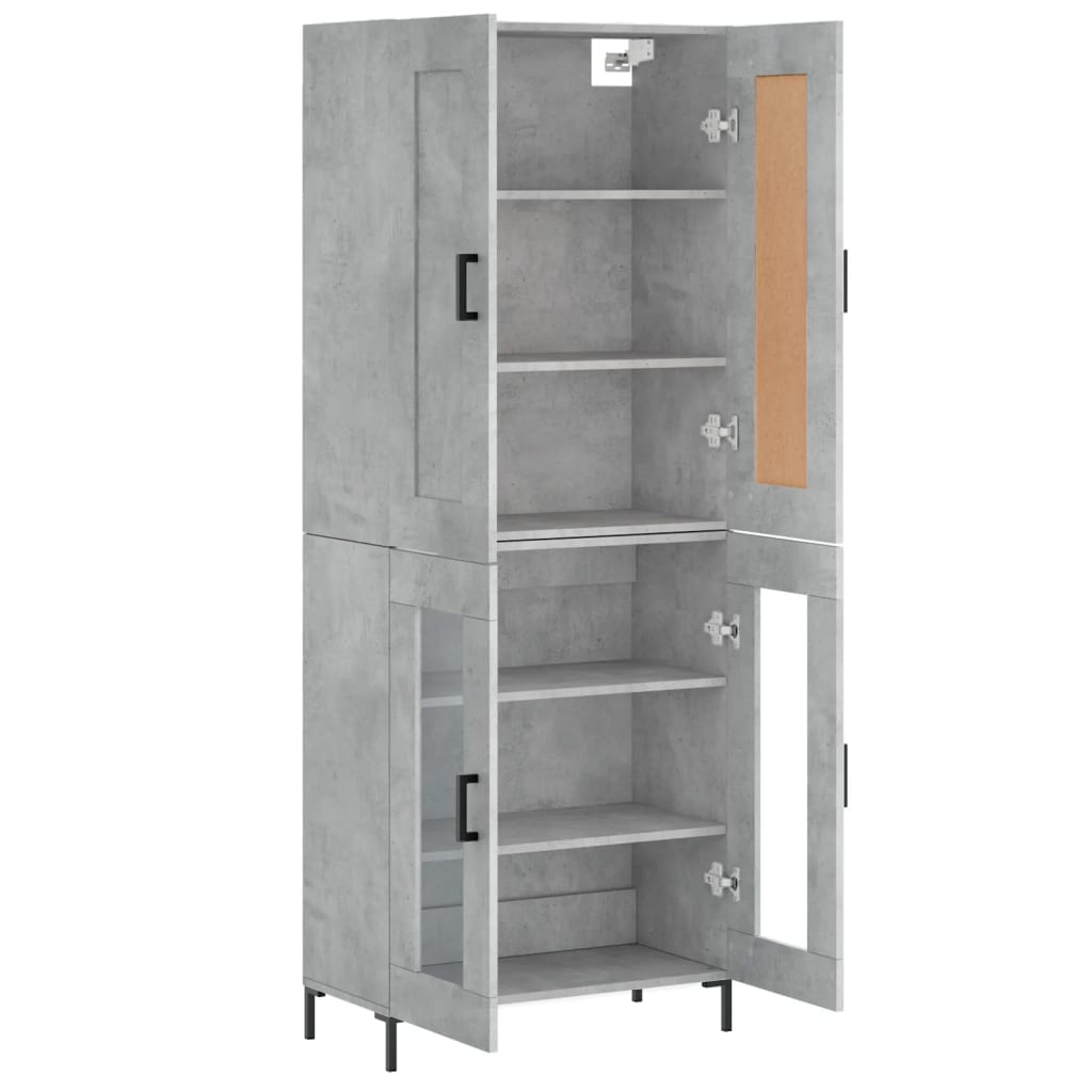 vidaXL Ντουλάπι Γκρι Σκυροδέματος 69,5x34x180 εκ. Επεξεργασμένο Ξύλο