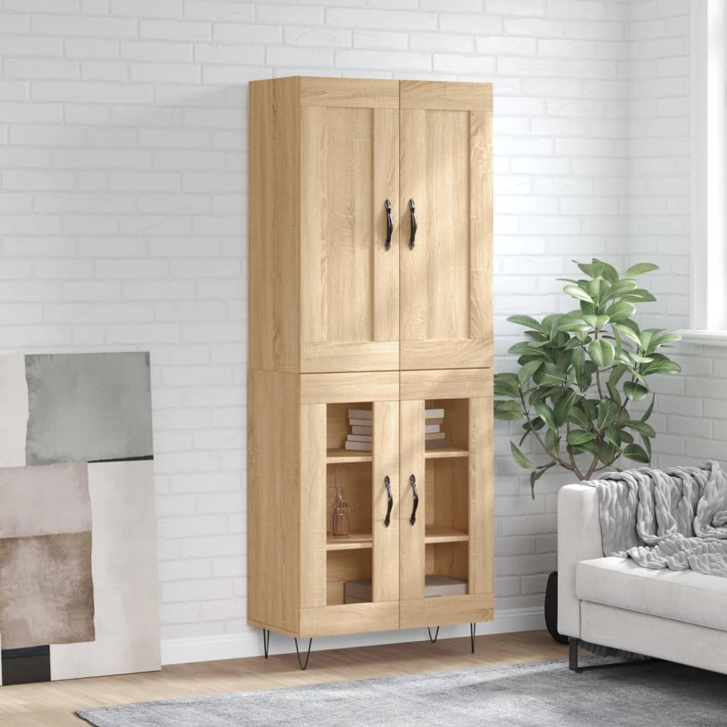 vidaXL Ντουλάπι Sonoma δρυς 69,5 x 34 x 180 εκ. από Επεξεργασμένο Ξύλο