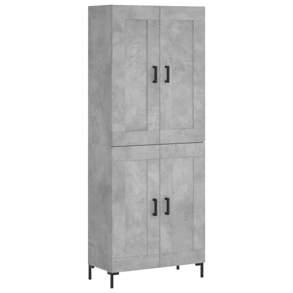 vidaXL Ντουλάπι Γκρι Σκυροδέματος 69,5x34x180 εκ. Επεξεργασμένο Ξύλο