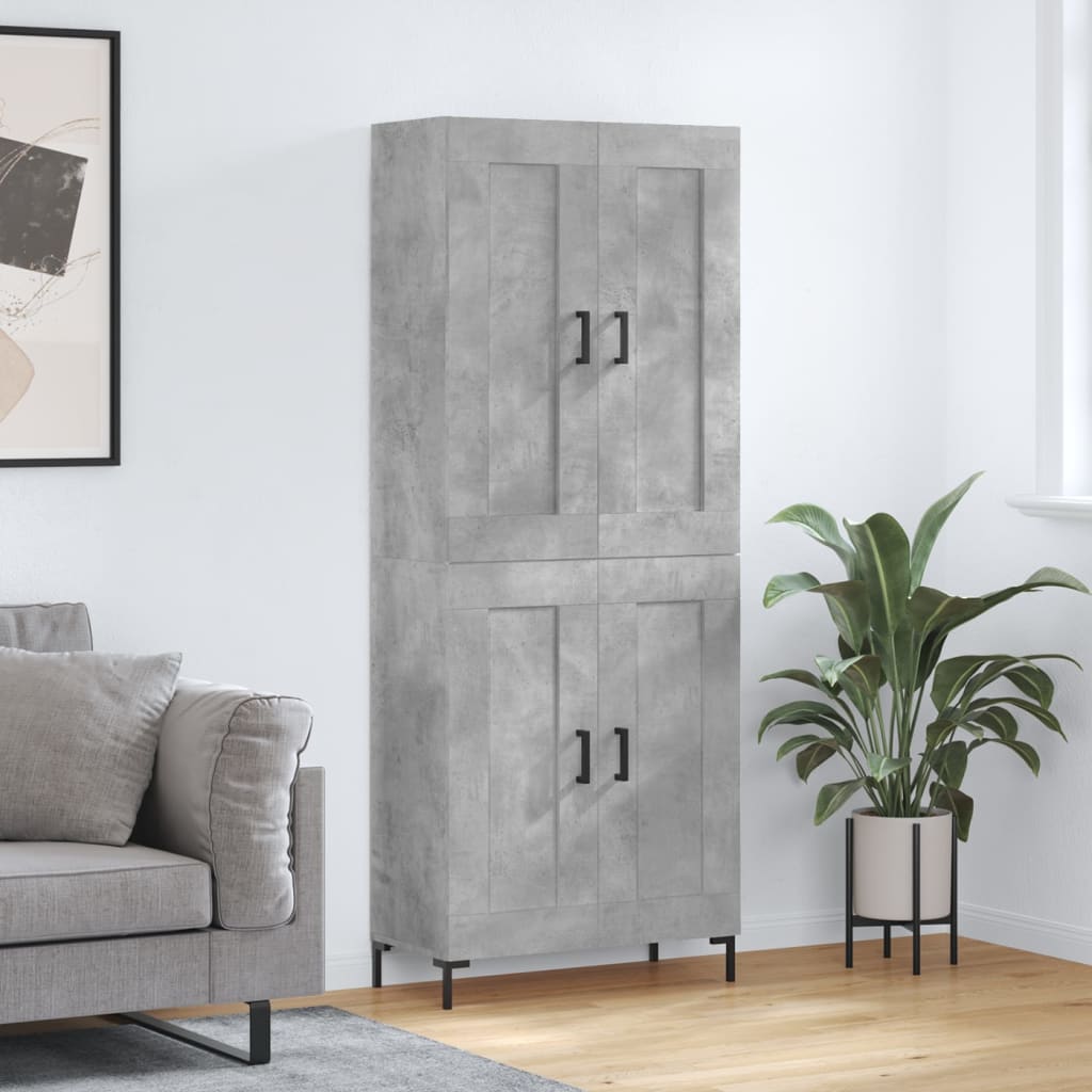 vidaXL Ντουλάπι Γκρι Σκυροδέματος 69,5x34x180 εκ. Επεξεργασμένο Ξύλο