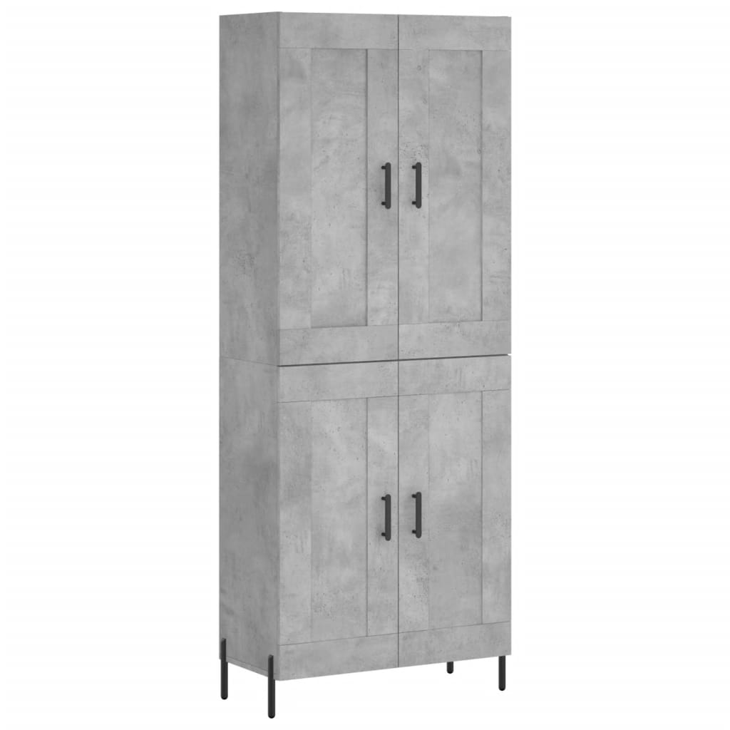 vidaXL Ντουλάπι Γκρι Σκυροδέματος 69,5x34x180 εκ. Επεξεργασμένο Ξύλο