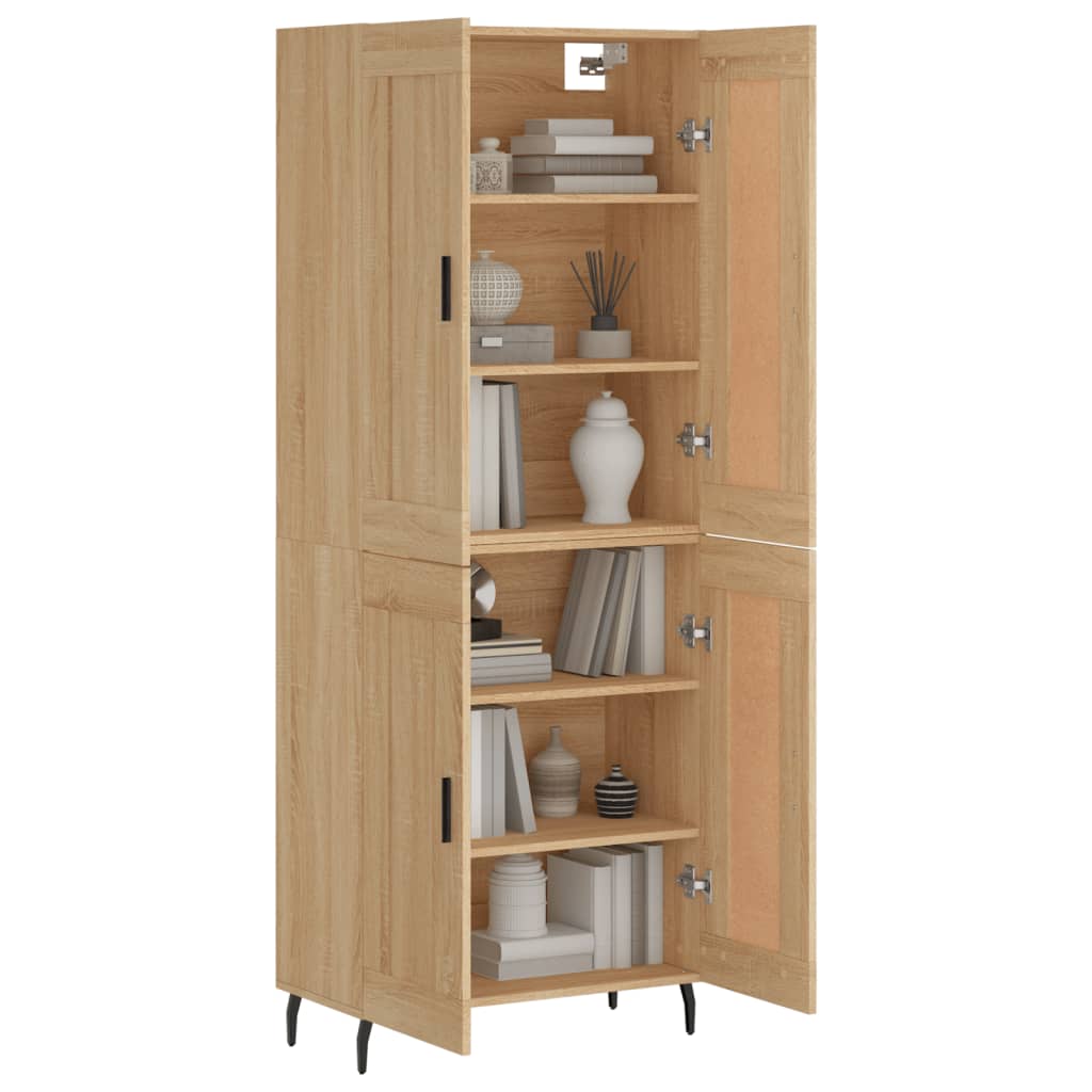 vidaXL Ντουλάπι Sonoma δρυς 69,5 x 34 x 180 εκ. από Επεξεργασμένο Ξύλο