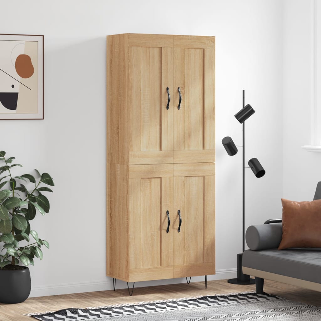 vidaXL Ντουλάπι Sonoma δρυς 69,5 x 34 x 180 εκ. από Επεξεργασμένο Ξύλο