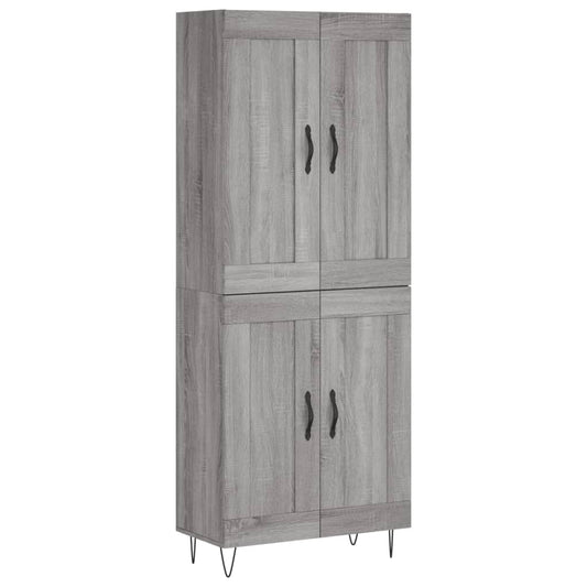 vidaXL Ντουλάπι Γκρι Sonoma 69,5 x 34 x 180 εκ. Επεξεργασμένο Ξύλο