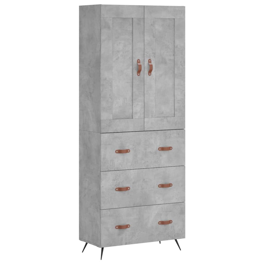 vidaXL Ντουλάπι Γκρι Σκυροδέματος 69,5x34x180 εκ. Επεξεργασμένο Ξύλο