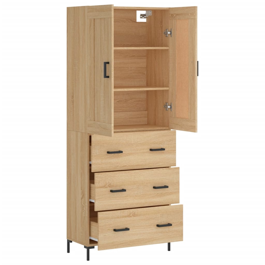 vidaXL Ντουλάπι Sonoma δρυς 69,5 x 34 x 180 εκ. από Επεξεργασμένο Ξύλο