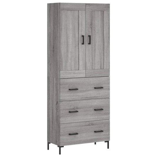 vidaXL Ντουλάπι Γκρι Sonoma 69,5 x 34 x 180 εκ. Επεξεργασμένο Ξύλο