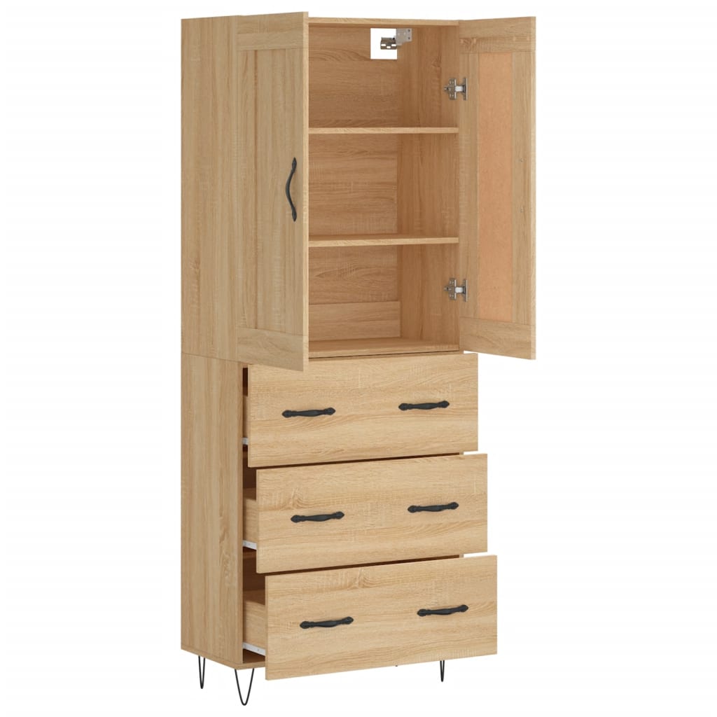 vidaXL Ντουλάπι Sonoma δρυς 69,5 x 34 x 180 εκ. από Επεξεργασμένο Ξύλο