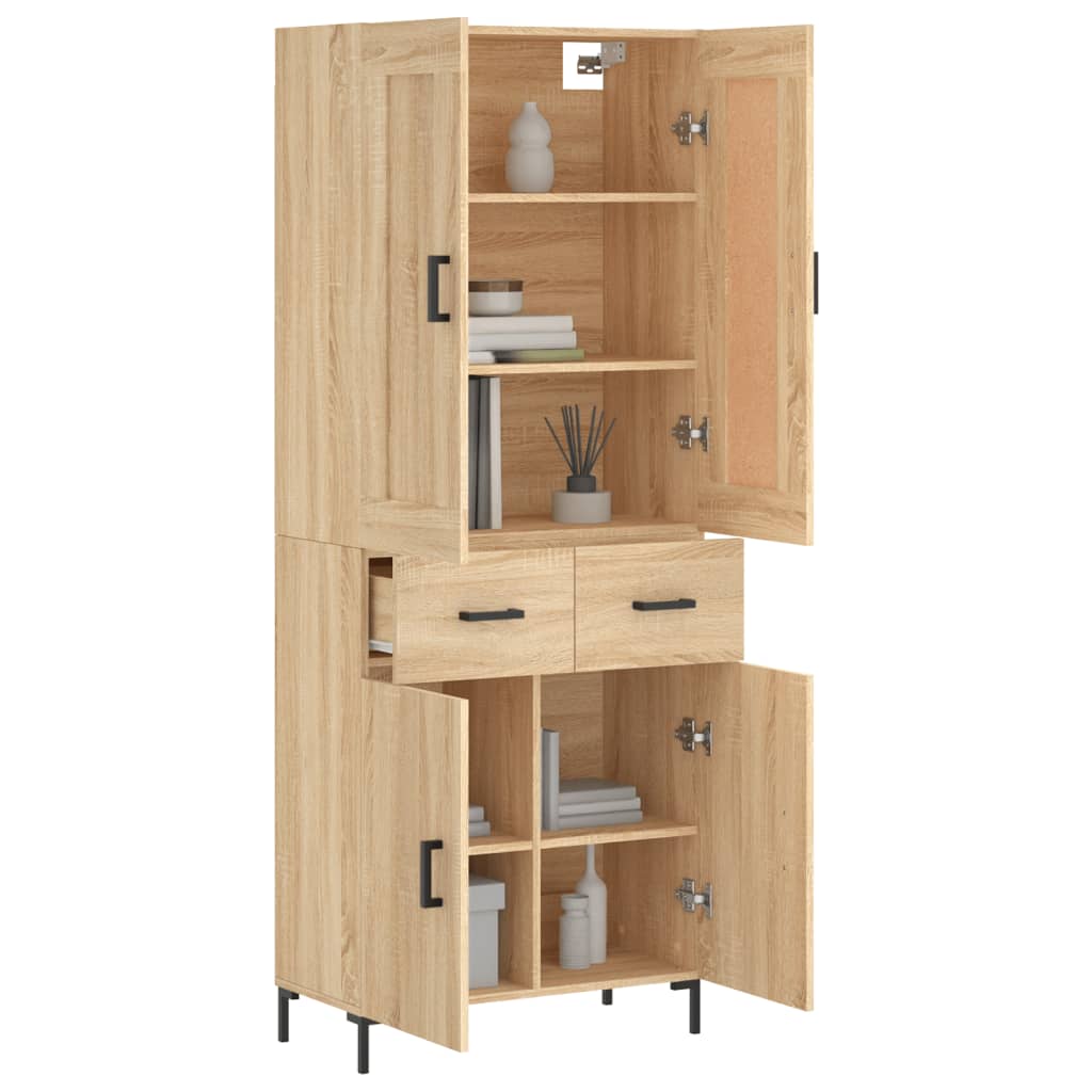 vidaXL Ντουλάπι Sonoma δρυς 69,5 x 34 x 180 εκ. από Επεξεργασμένο Ξύλο