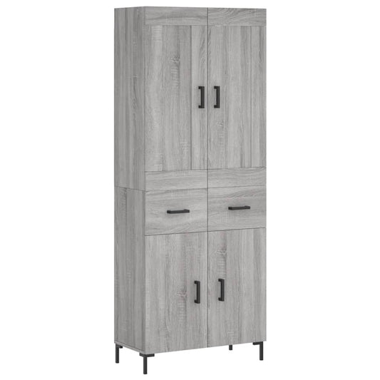 vidaXL Ντουλάπι Γκρι Sonoma 69,5 x 34 x 180 εκ. Επεξεργασμένο Ξύλο