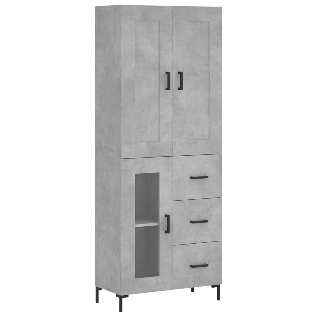 vidaXL Ντουλάπι Γκρι Σκυροδέματος 69,5x34x180 εκ. Επεξεργασμένο Ξύλο