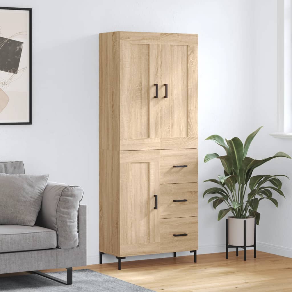 vidaXL Ντουλάπι Sonoma δρυς 69,5 x 34 x 180 εκ. από Επεξεργασμένο Ξύλο