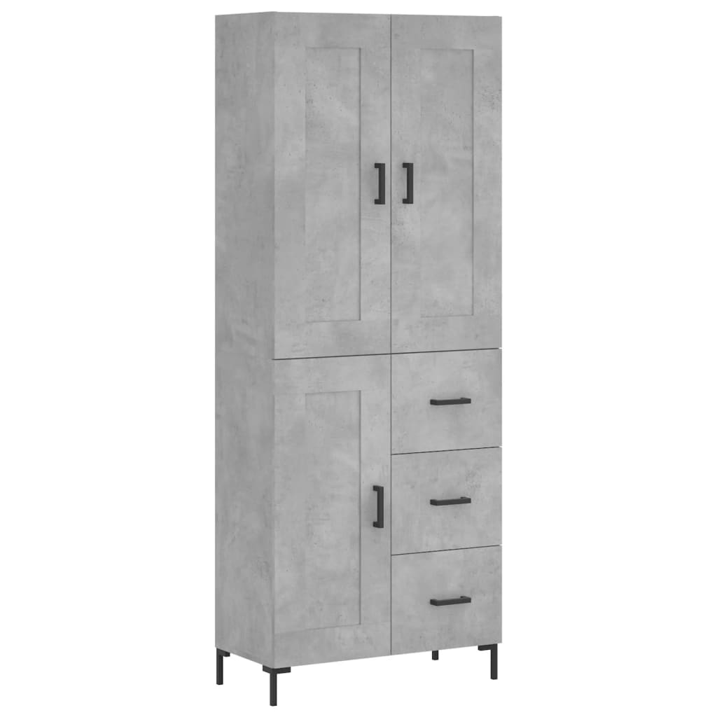 vidaXL Ντουλάπι Γκρι Σκυροδέματος 69,5x34x180 εκ. Επεξεργασμένο Ξύλο
