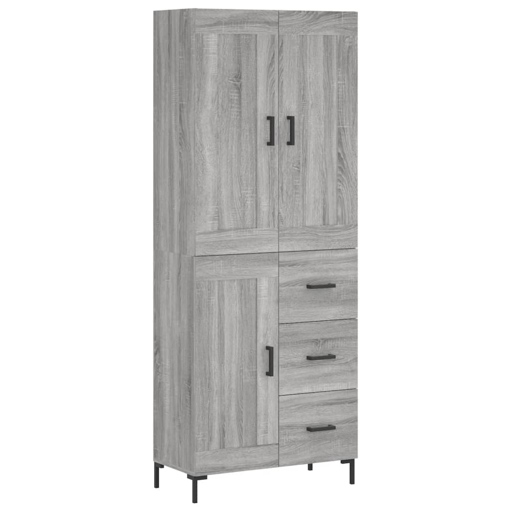 vidaXL Ντουλάπι Γκρι Sonoma 69,5 x 34 x 180 εκ. Επεξεργασμένο Ξύλο