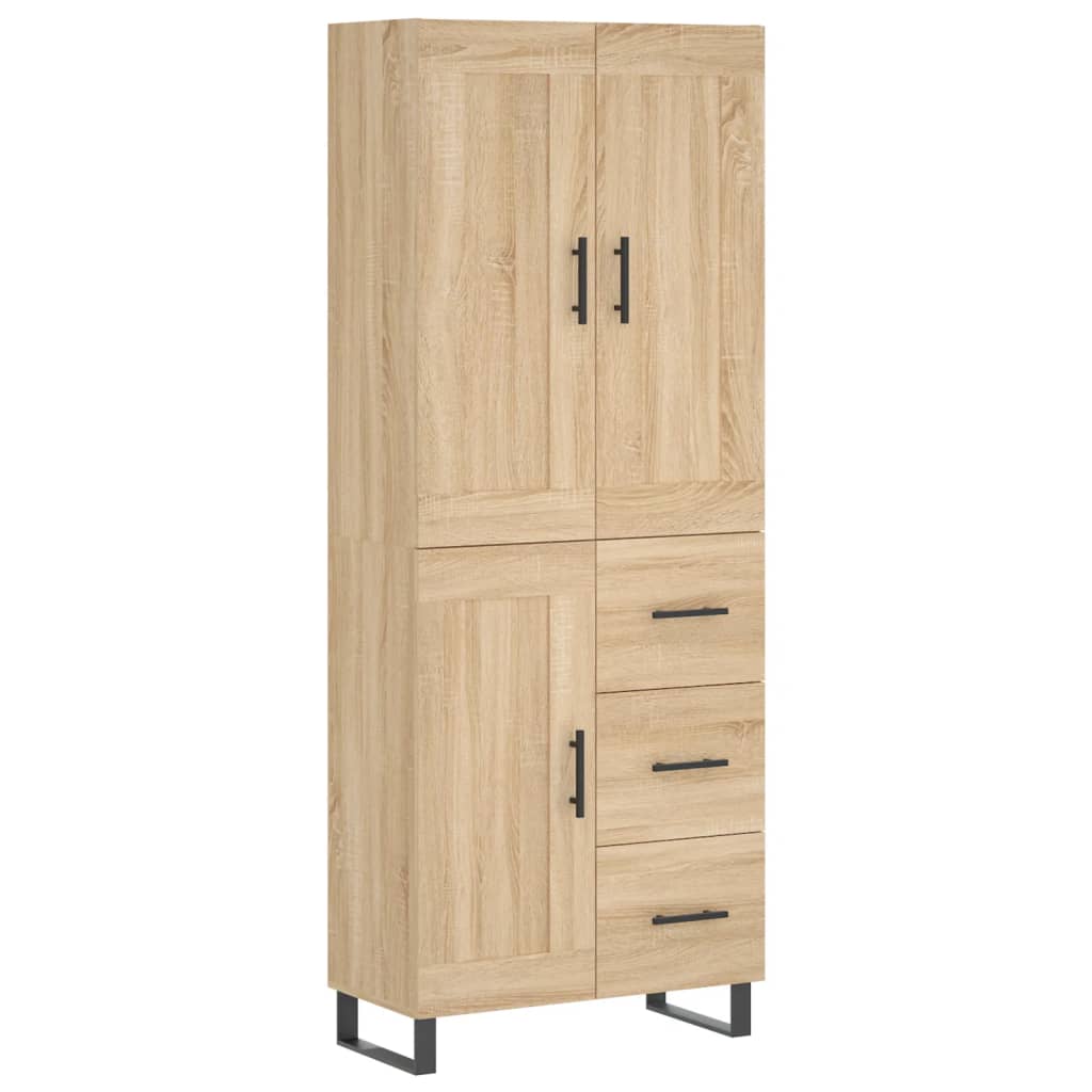 vidaXL Ντουλάπι Sonoma δρυς 69,5 x 34 x 180 εκ. από Επεξεργασμένο Ξύλο