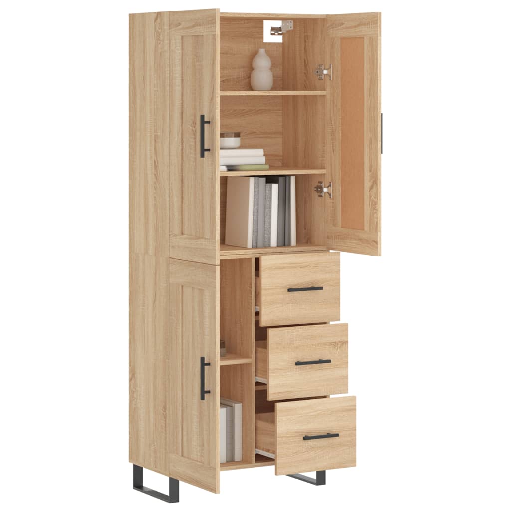 vidaXL Ντουλάπι Sonoma δρυς 69,5 x 34 x 180 εκ. από Επεξεργασμένο Ξύλο