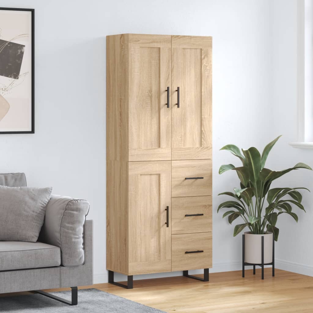 vidaXL Ντουλάπι Sonoma δρυς 69,5 x 34 x 180 εκ. από Επεξεργασμένο Ξύλο