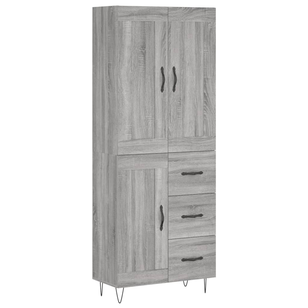vidaXL Ντουλάπι Γκρι Sonoma 69,5 x 34 x 180 εκ. Επεξεργασμένο Ξύλο