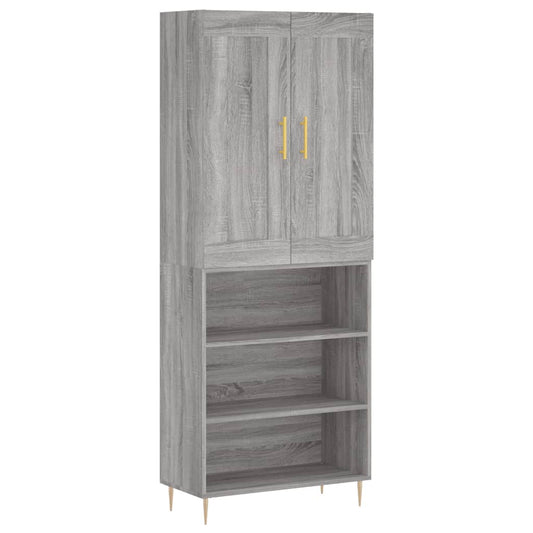 vidaXL Ντουλάπι Γκρι Sonoma 69,5 x 34 x 180 εκ. Επεξεργασμένο Ξύλο