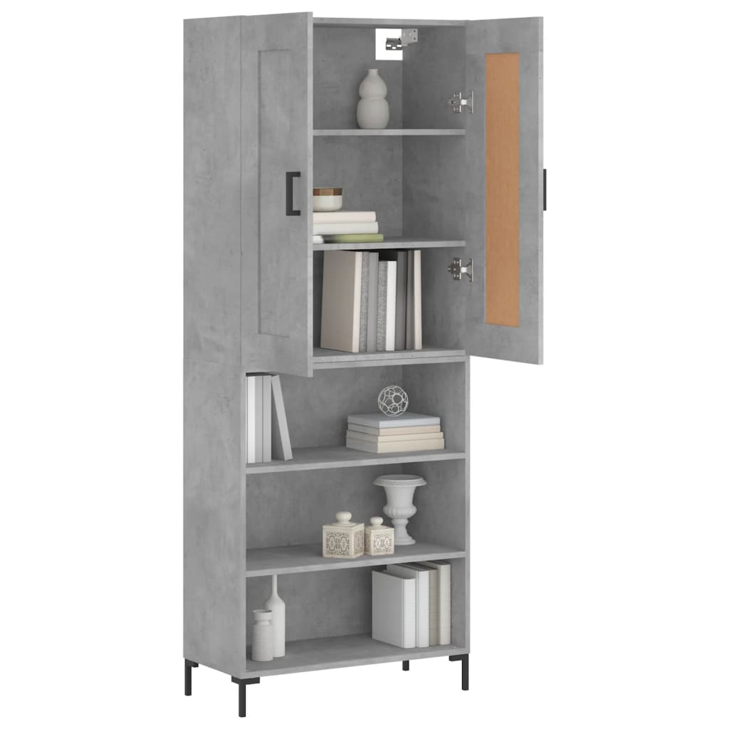 vidaXL Ντουλάπι Γκρι Σκυροδέματος 69,5x34x180 εκ. Επεξεργασμένο Ξύλο
