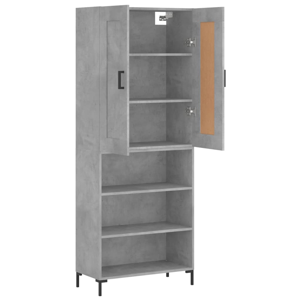 vidaXL Ντουλάπι Γκρι Σκυροδέματος 69,5x34x180 εκ. Επεξεργασμένο Ξύλο