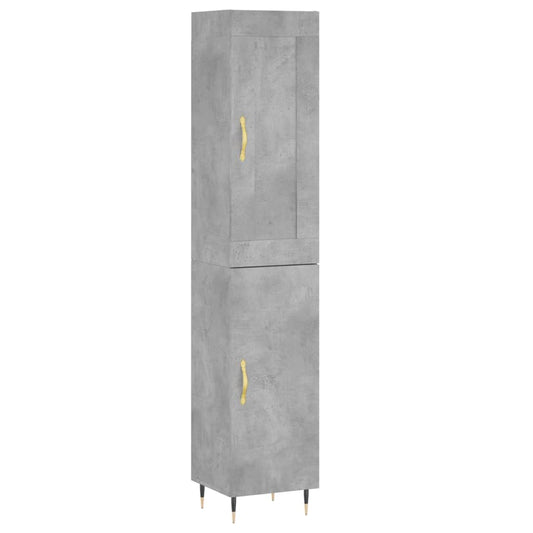 vidaXL Ντουλάπι Γκρι Σκυροδέματος 34,5x34x180 εκ. Επεξεργασμένο Ξύλο