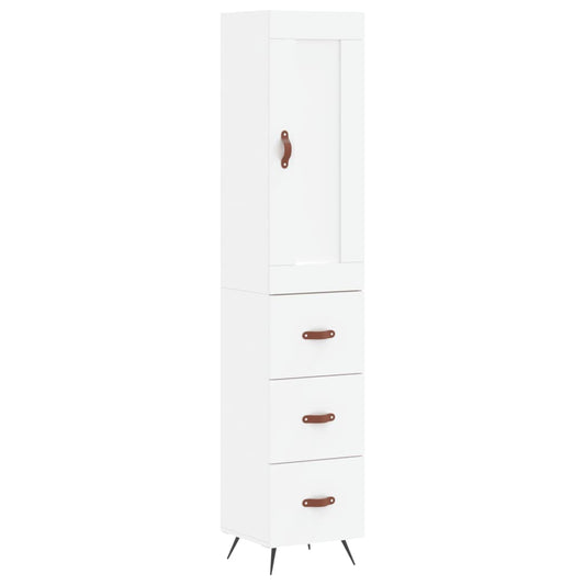 vidaXL Ντουλάπι Λευκό 34,5 x 34 x 180 εκ. από Επεξεργασμένο Ξύλο