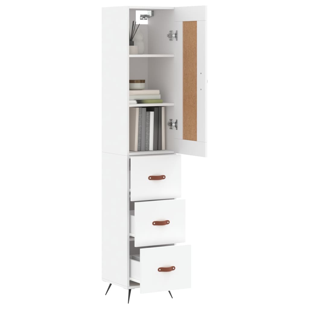 vidaXL Ντουλάπι Λευκό 34,5 x 34 x 180 εκ. από Επεξεργασμένο Ξύλο