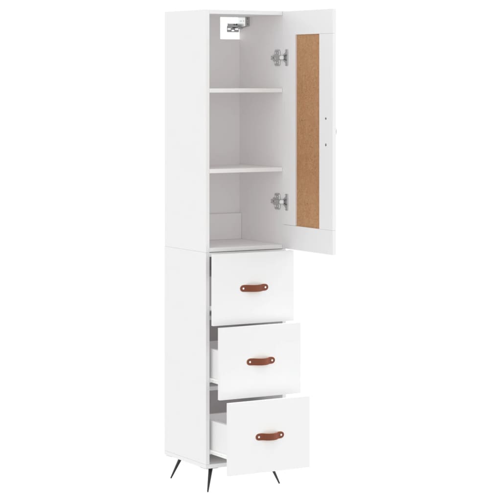 vidaXL Ντουλάπι Λευκό 34,5 x 34 x 180 εκ. από Επεξεργασμένο Ξύλο