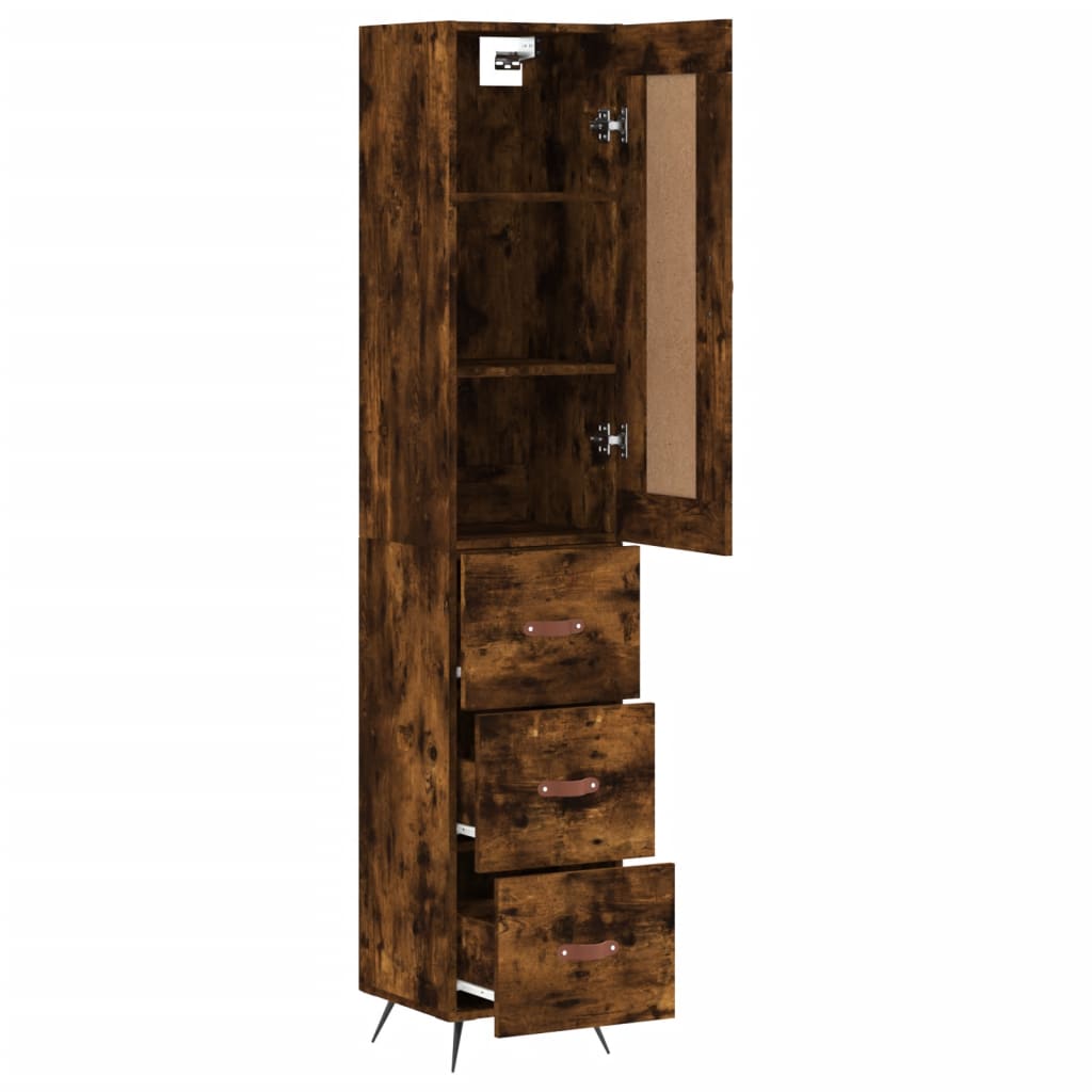 vidaXL Ντουλάπι Καπνιστή δρυς 34,5x34x180 εκ. από Επεξεργασμένο Ξύλο