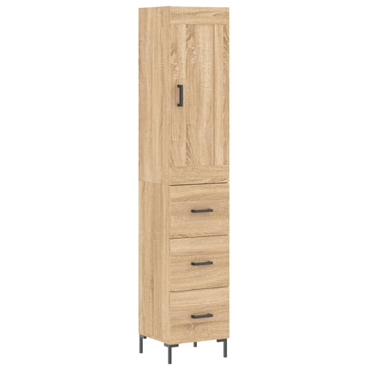 vidaXL Μπουφές Sonoma δρυς 34,5 x 34 x 180 εκ. από Επεξεργασμένο Ξύλο