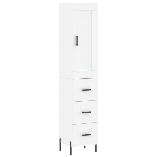 vidaXL Ντουλάπι Λευκό 34,5 x 34 x 180 εκ. από Επεξεργασμένο Ξύλο